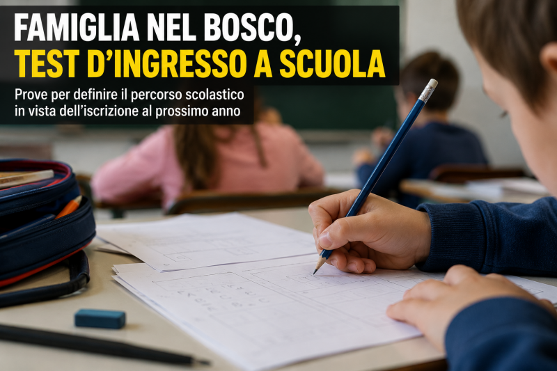 famiglia nel bosco svolta per i bambini test scolastici e rientro possibile