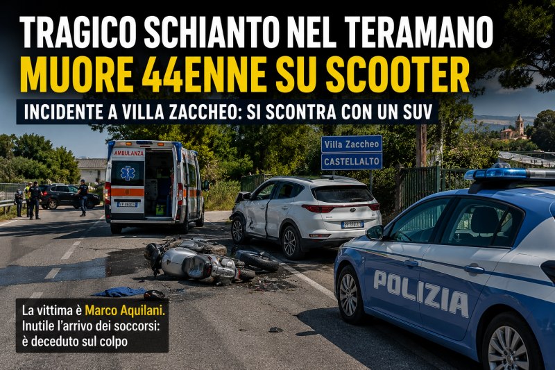 tragico schianto a castellalto marco muore nello scontro tra scooter e suv