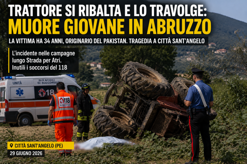 trattore si ribalta all8217alba giovane operaio muore durante il lavoro nei campi