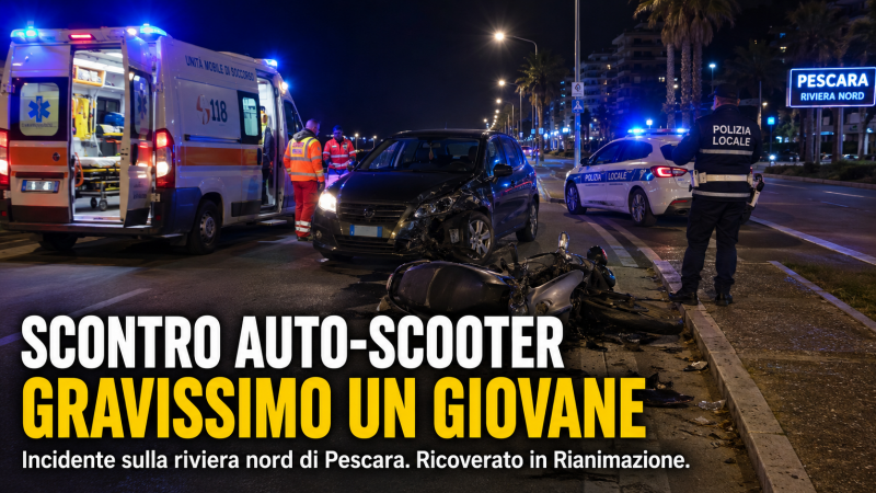 schianto sulla riviera di pescara ventenne lotta tra la vita e morte