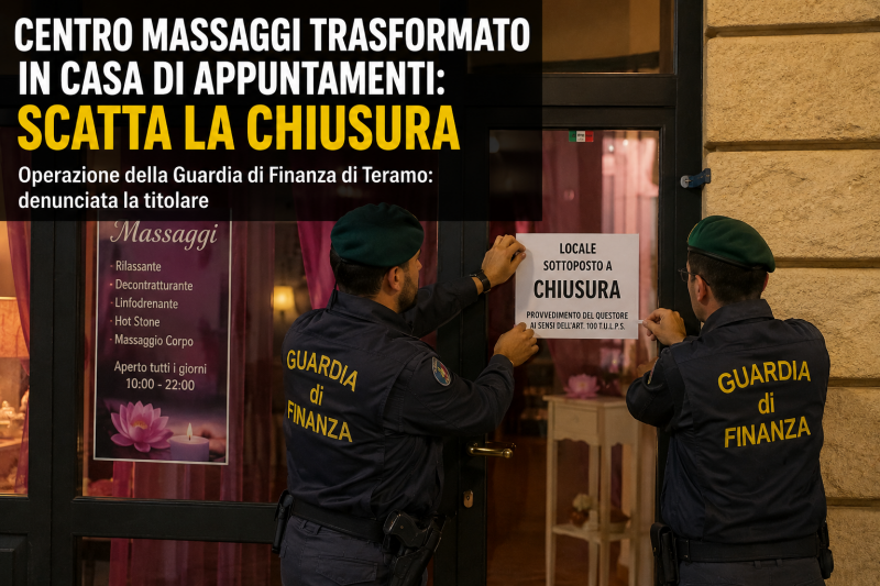 centro massaggi trasformato in bordello chiuso locale denunciata la titolare a colonnella