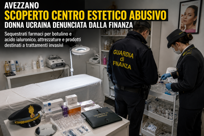 centro estetico clandestino in casa botulino sequestrato donna denunciata dalla finanza da Abruzzo24ore.tv centro estetico clandestino in casa botulino sequestrato donna denunciata dalla finanza