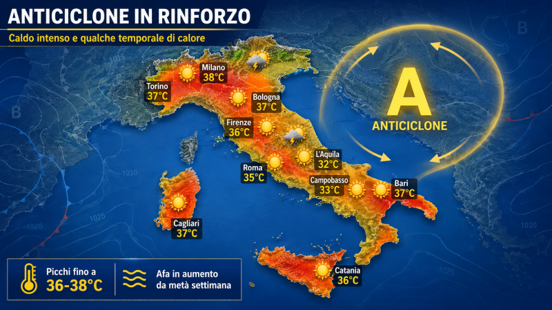 anticiclone sempre pi249 forte caldo feroce e temporali ecco le zone colpite da Abruzzo24ore.tv anticiclone sempre pi249 forte caldo feroce e temporali ecco le zone colpite