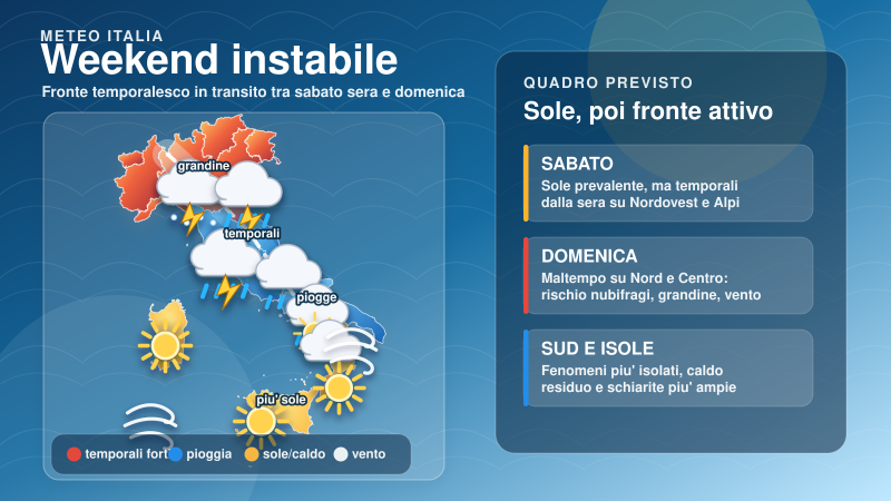 meteo ribaltato nel weekend nubifragi e grandine ecco dove colpir224 l8217italia domenica da Abruzzo24ore.tv meteo ribaltato nel weekend nubifragi e grandine ecco dove colpir224 l8217italia domenica