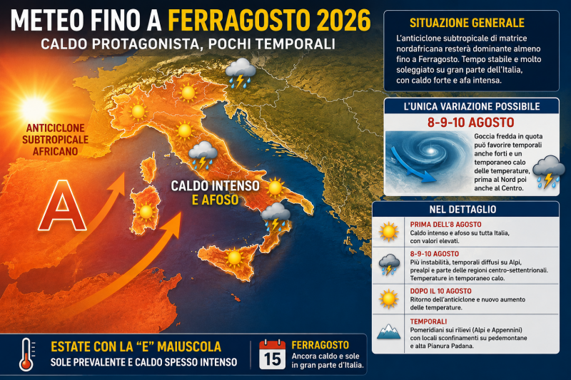 meteo caldo senza tregua fino a ferragosto ecco quando potrebbero arrivare i temporali da Abruzzo24ore.tv meteo caldo senza tregua fino a ferragosto ecco quando potrebbero arrivare i temporali