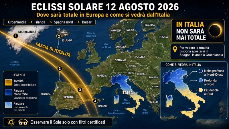 eclissi di sole domani lo spettacolo dove vederla e gli orari da Abruzzo24ore.tv eclissi di sole domani lo spettacolo dove vederla e gli orari