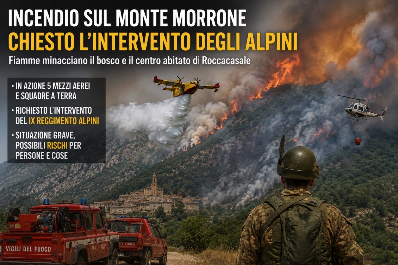 morrone ancora in fiamme cresce l8217allarme ora arrivano anche gli alpini da Abruzzo24ore.tv morrone ancora in fiamme cresce l8217allarme ora arrivano anche gli alpini