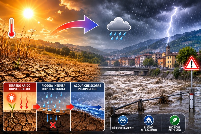 dopo il caldo arriva il diluvio perch233 la terra non assorbe l8217acqua