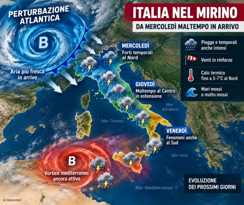 meteo cambia tutto in italia forte perturbazione porta temporali e nubifragi