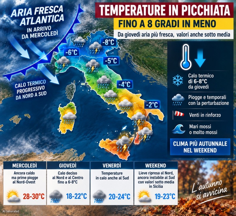 meteo crollano le temperature fino a otto gradi in meno sull8217italia da Abruzzo24ore.tv meteo crollano le temperature fino a otto gradi in meno sull8217italia