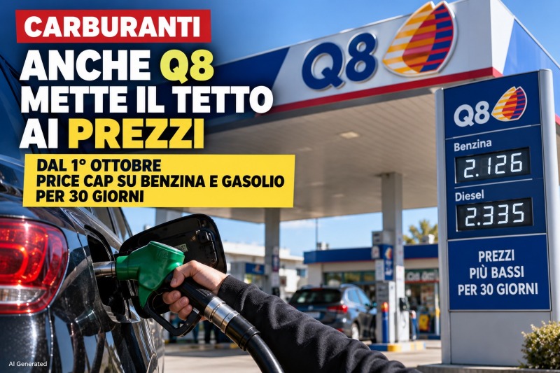 q8 price cap per trenta giorni benzina e diesel gi224 in calo mentre dal 6 ottobre cambia il sistema