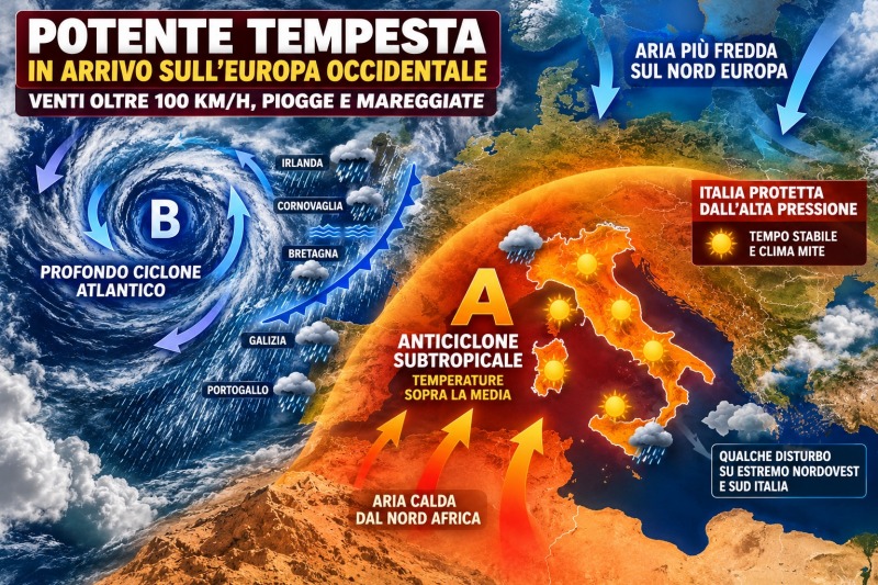 un profondo ciclone attraverser224 l8217atlantico colpendo l8217europa occidentale con vento piogge e mareg da Abruzzo24ore.tv un profondo ciclone attraverser224 l8217atlantico colpendo l8217europa occidentale con vento piogge e mareg