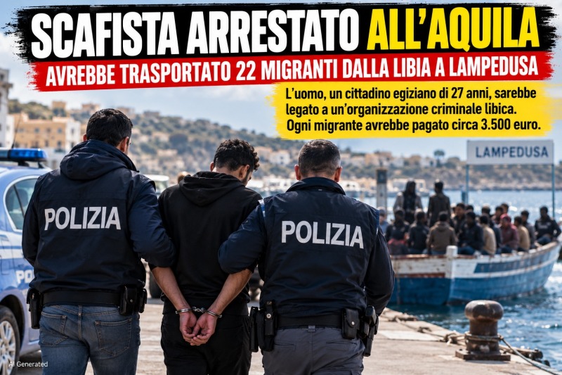 scafista arrestato all aquila avrebbe trasportato 22 migranti dalla libia fino a lampedusa da Abruzzo24ore.tv scafista arrestato all aquila avrebbe trasportato 22 migranti dalla libia fino a lampedusa