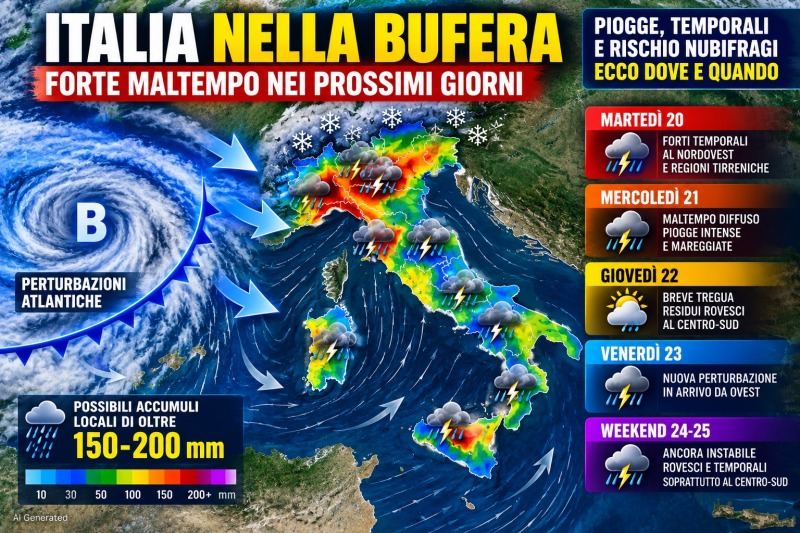 meteo italia arriva una violenta ondata di maltempo rischio nubifragi e allagamenti da Abruzzo24ore.tv meteo italia arriva una violenta ondata di maltempo rischio nubifragi e allagamenti