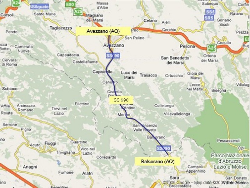 Anas chiusura temporanea tratto SS 690 AvezzanoSora per camion fuori