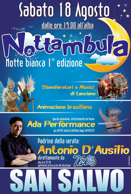 San Salvo il 18 agosto la prima edizione di Nottambula Cultura e